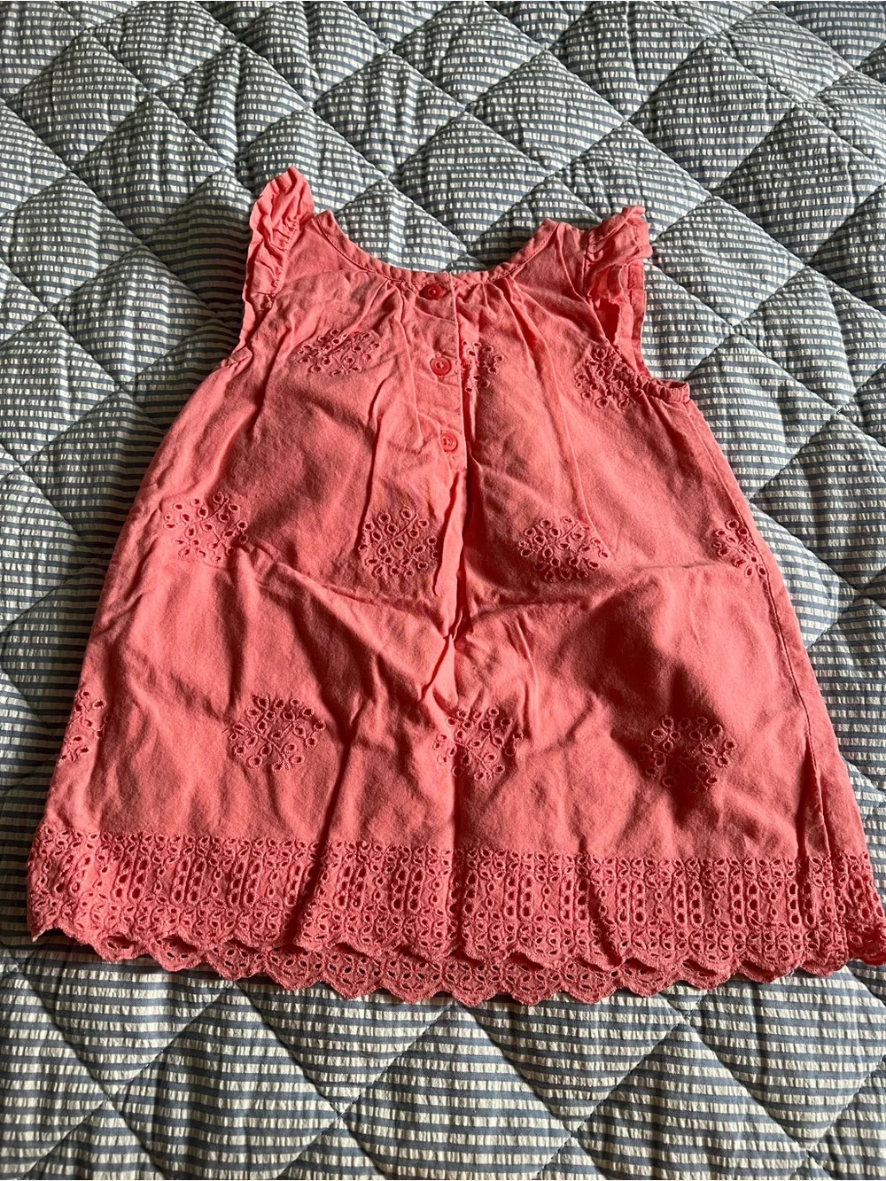 GAP Coral Eyelet Cotton Dress Top